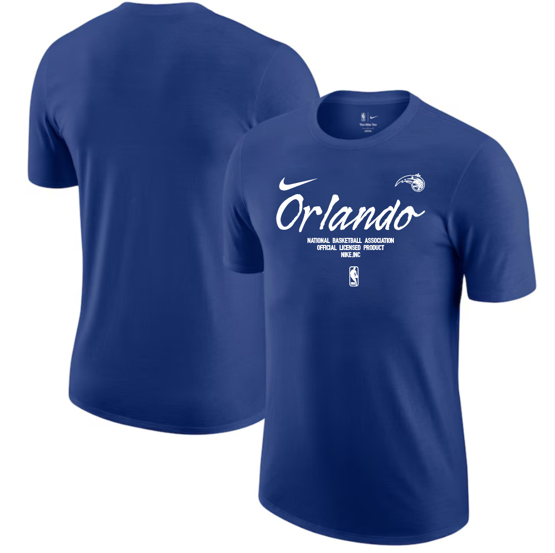 Men 2025 NBA Orlando Magic Blue Nike T shirts style 3